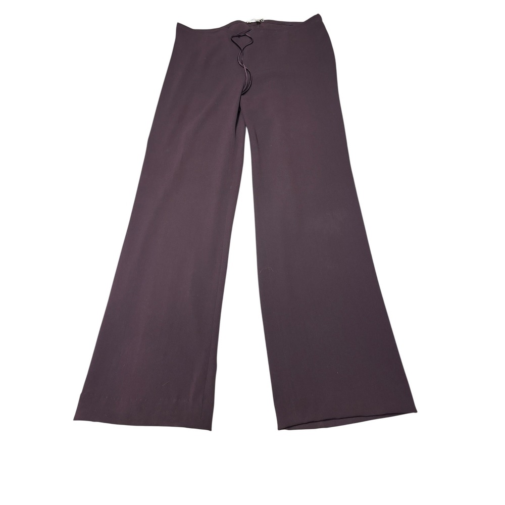 Vince Womens Wide Leg Trousers Dark Purple Plum Cotton Size 10 W34 L30 USA
